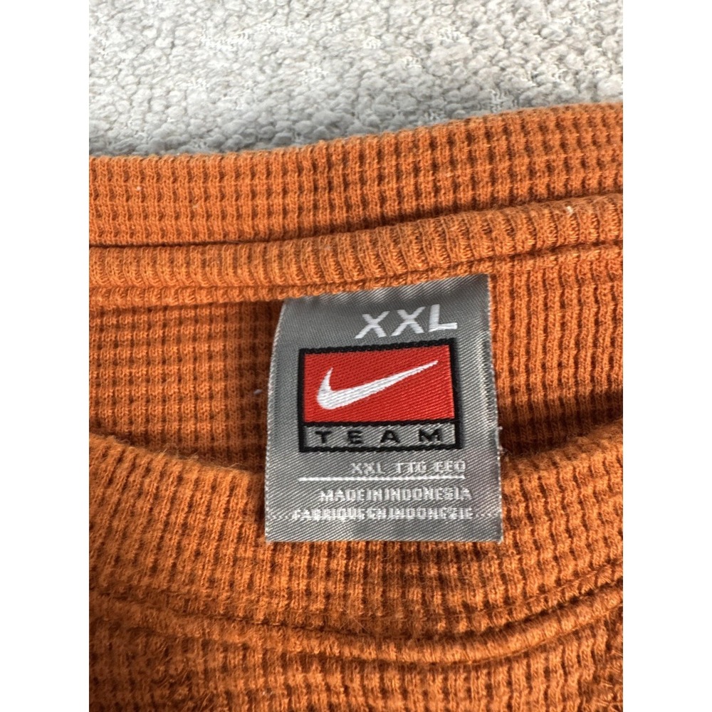 Texas Longhorns Shirt Mens 2XL Orange NCAA Football Nike Thermal Waffle Knit - Picture 2 of 7